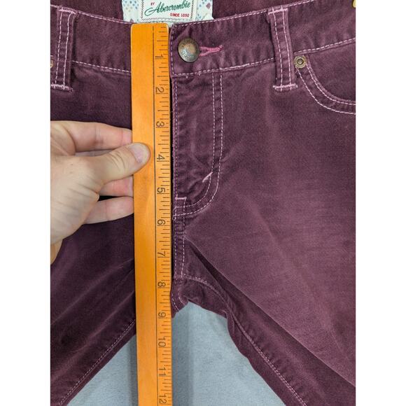 Vintage Abercrombie & Fitch Wine Red Corduroy Flare Pants Womens 4 90s y2k - Picture 5 of 11